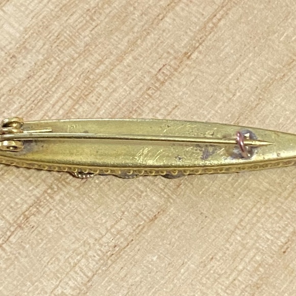 Very Vintage 1920-1950s Italian Mosaic Bar Pin - Picture 4 of 4